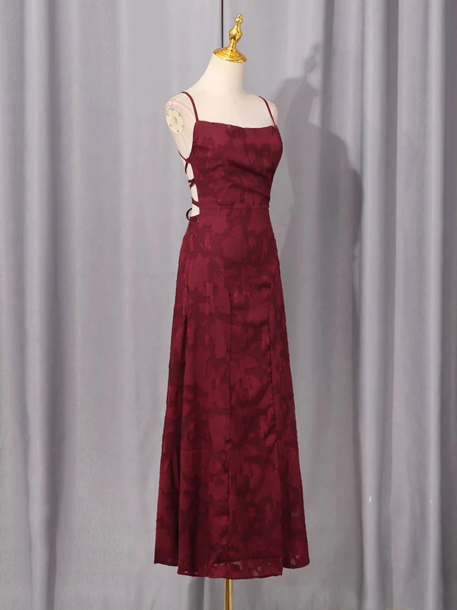 Lace Spaghetti Strap Maxi Dress - 