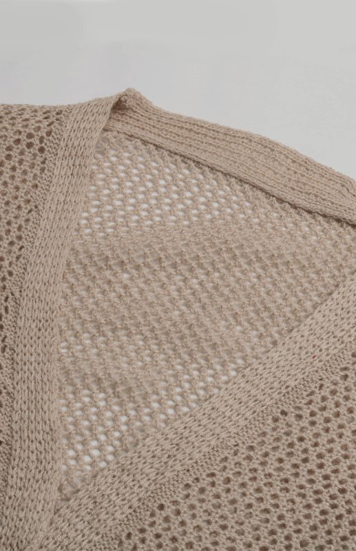 Ladies Colorblock Loose Cutout Sweater Jacket - Outerwear