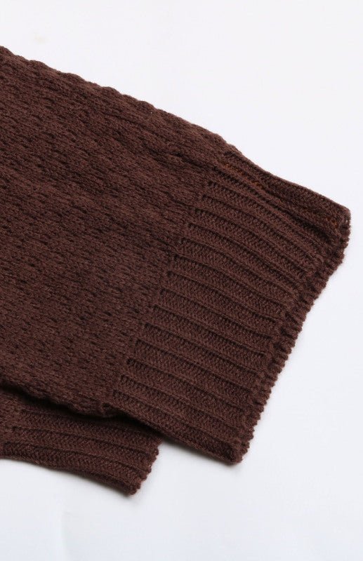 Ladies Long Sleeve Contrasting Color Sweater - Outerwear