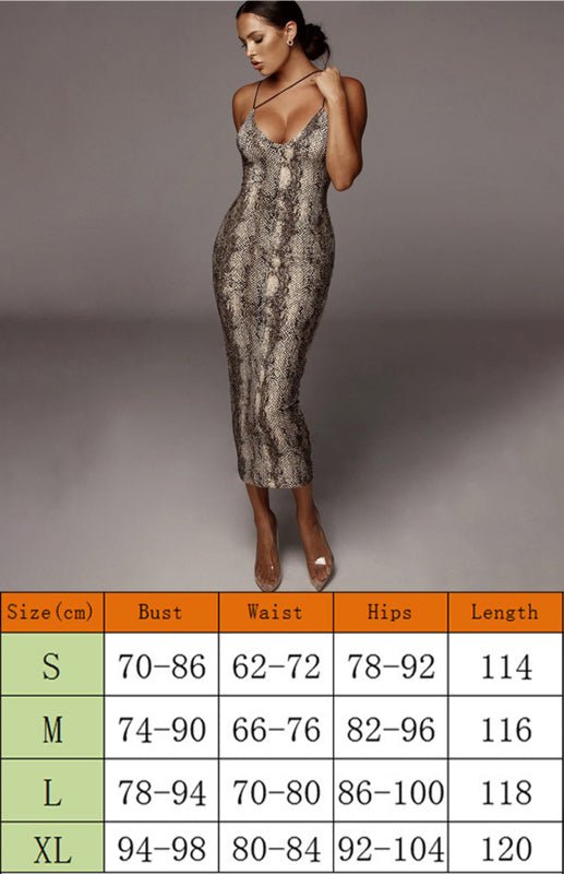 Ladies Sleeveless V - Neck Leopard Print Dress - Cocktail Dress