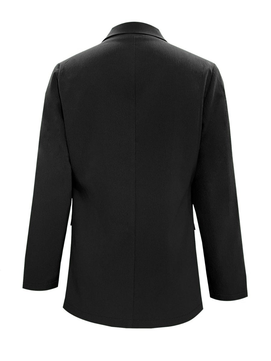 Lapel Collar Long Sleeve Blazer - Blazer Suit