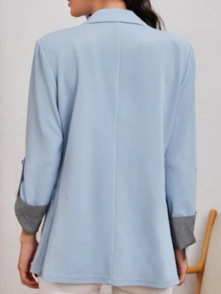 Lapel Collar Roll - Tab Sleeve Blazer - Blazer Suit