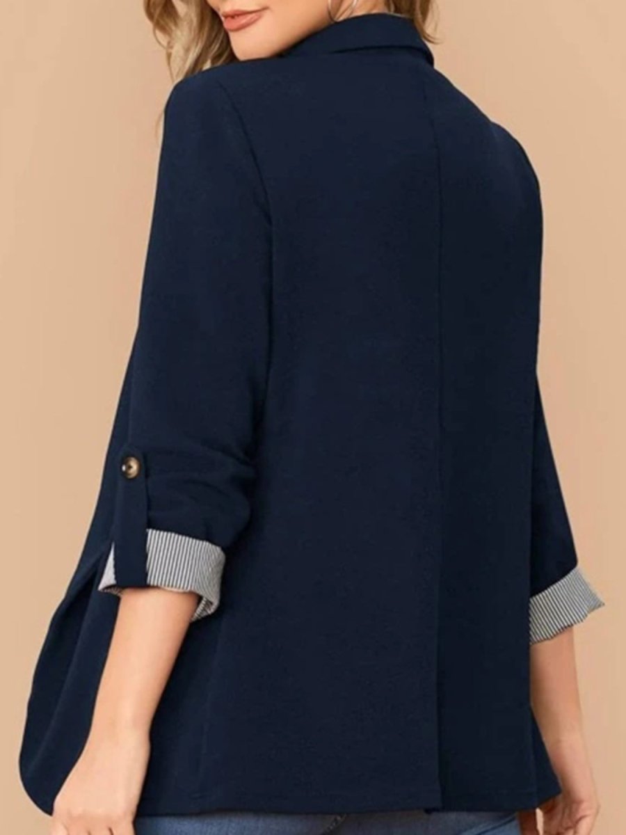 Lapel Collar Roll - Tab Sleeve Blazer - Blazer Suit