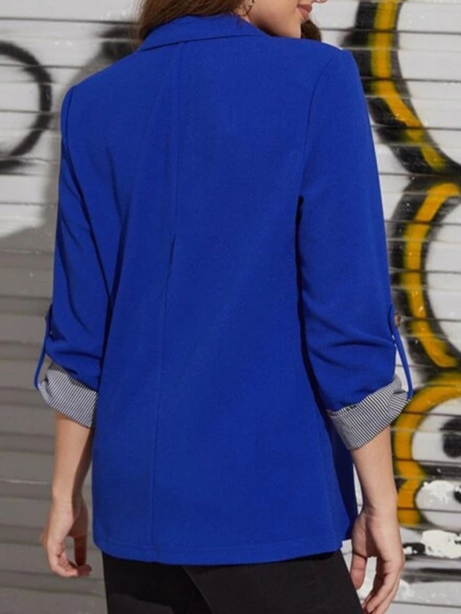 Lapel Collar Roll - Tab Sleeve Blazer - Blazer Suit
