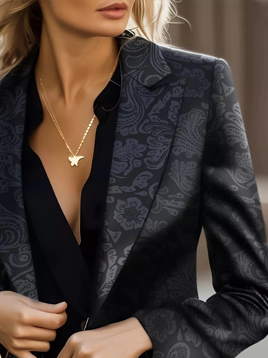 Lapel Collar Slim Fit Lined Blazer - 