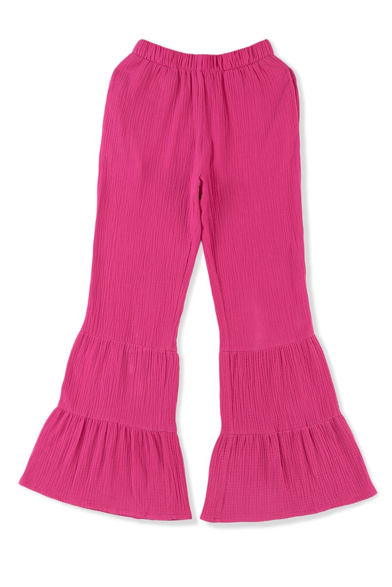 Long Flare Pants with Pocket - Bottoms