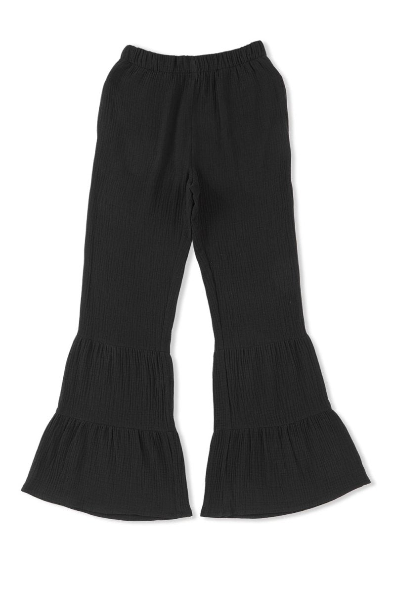 Long Flare Pants with Pocket - Bottoms
