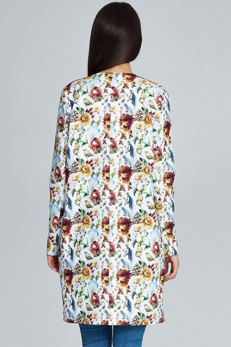 Long Floral Jacket with Decorative Zipper & Pockets – Trendy and Breathable - Outerwear