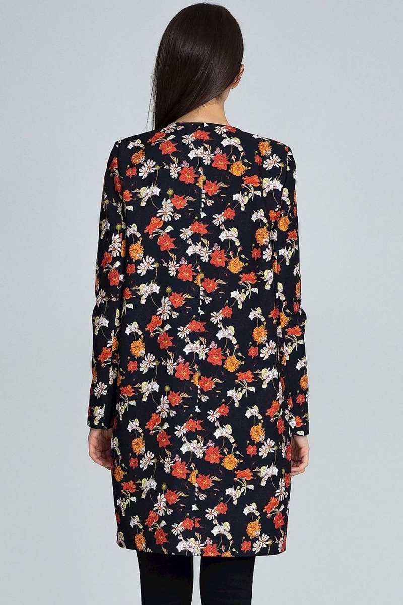 Long Floral Jacket with Decorative Zipper & Pockets – Trendy and Breathable - Outerwear