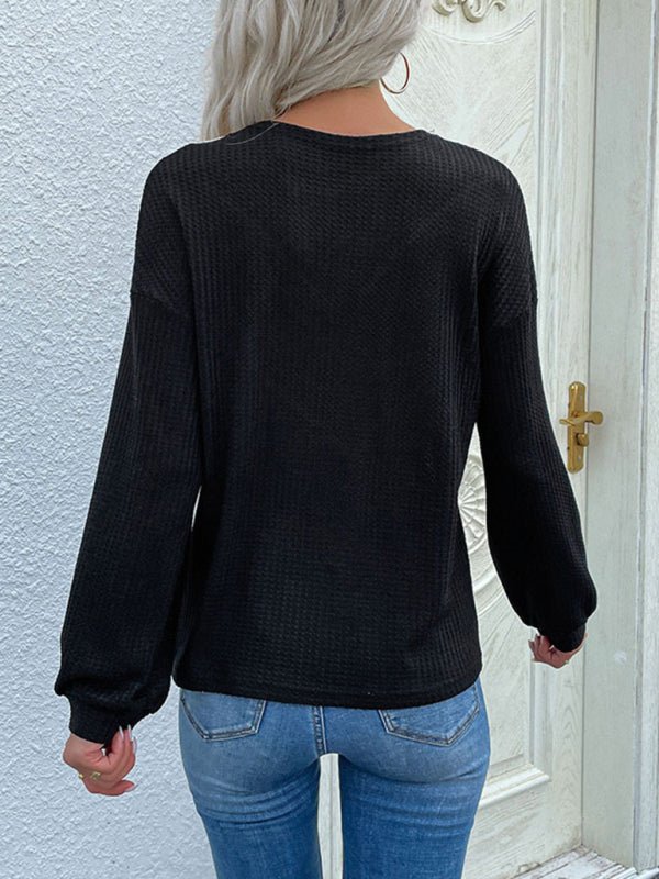 Long - sleeve color - block lace crewneck sweater - Outerwear