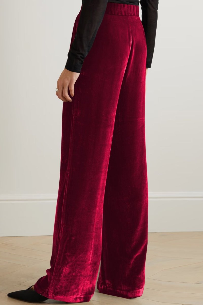 Loose Fit High Waist Long Pants with Pockets - Bottoms