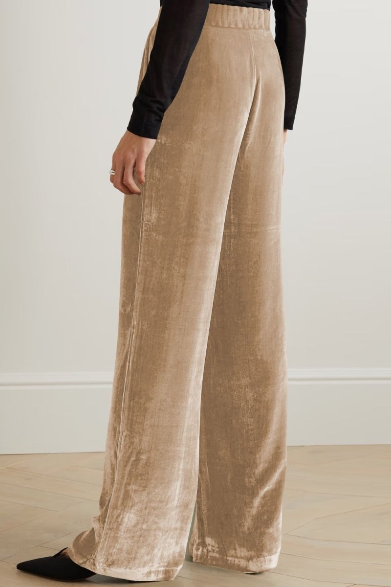 Loose Fit High Waist Long Pants with Pockets - Bottoms