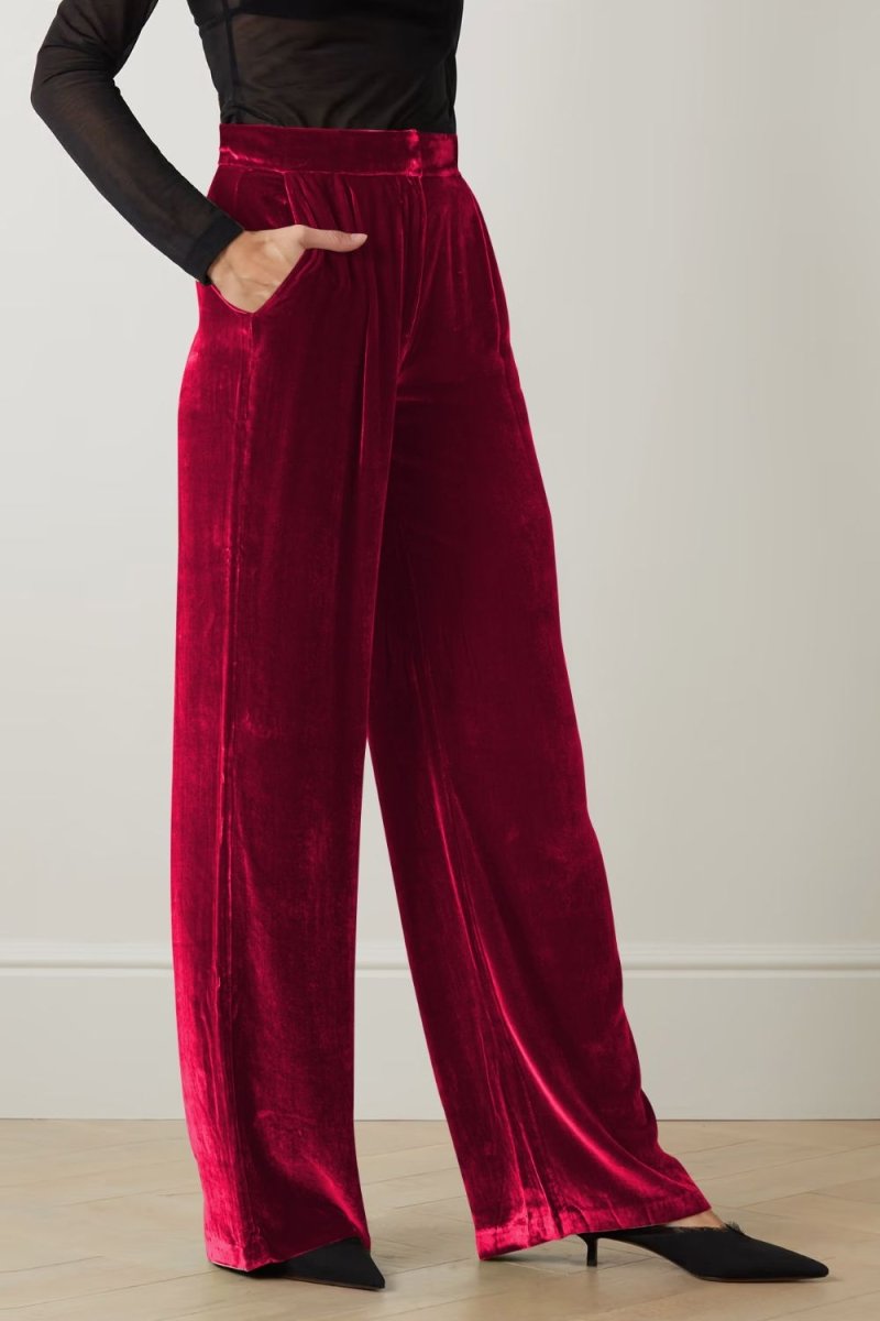 Loose Fit High Waist Long Pants with Pockets - Bottoms