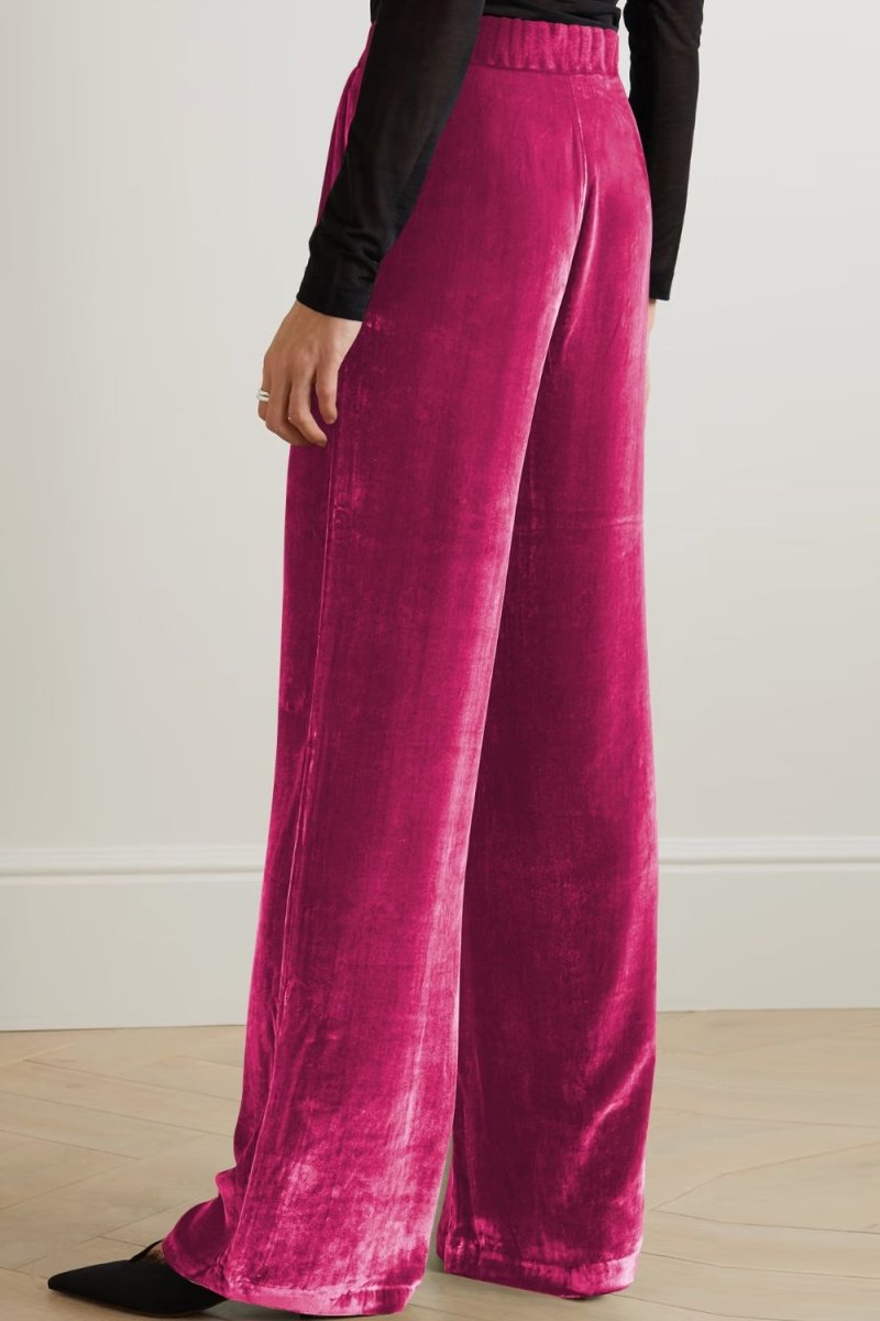 Loose Fit High Waist Long Pants with Pockets - Bottoms