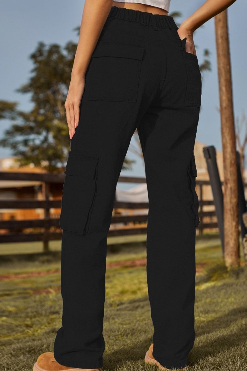 Loose Fit Long Jeans with Pockets - Bottoms