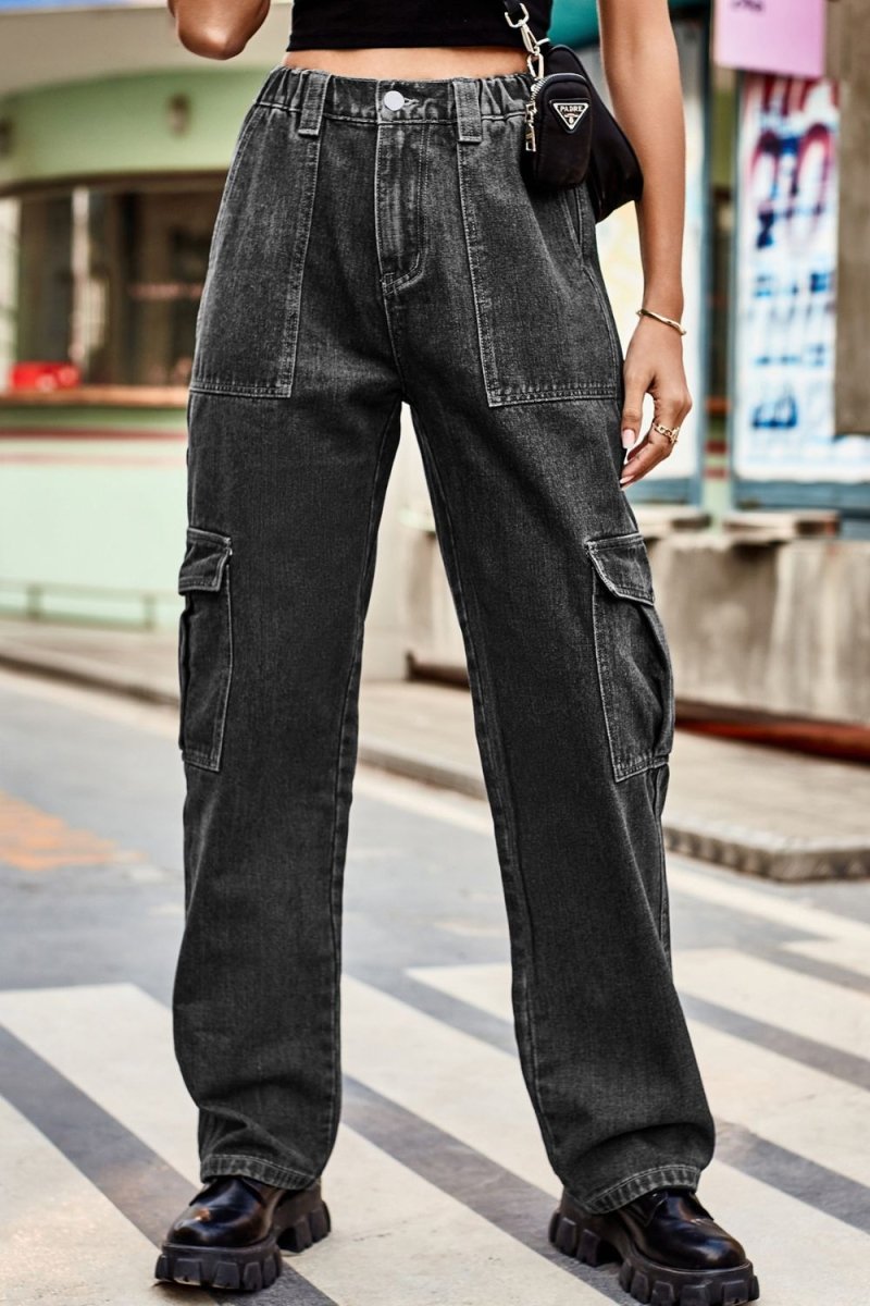 Loose Fit Long Pants with Pockets - Bottoms
