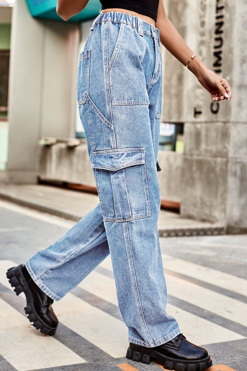 Loose Fit Long Pants with Pockets - Bottoms