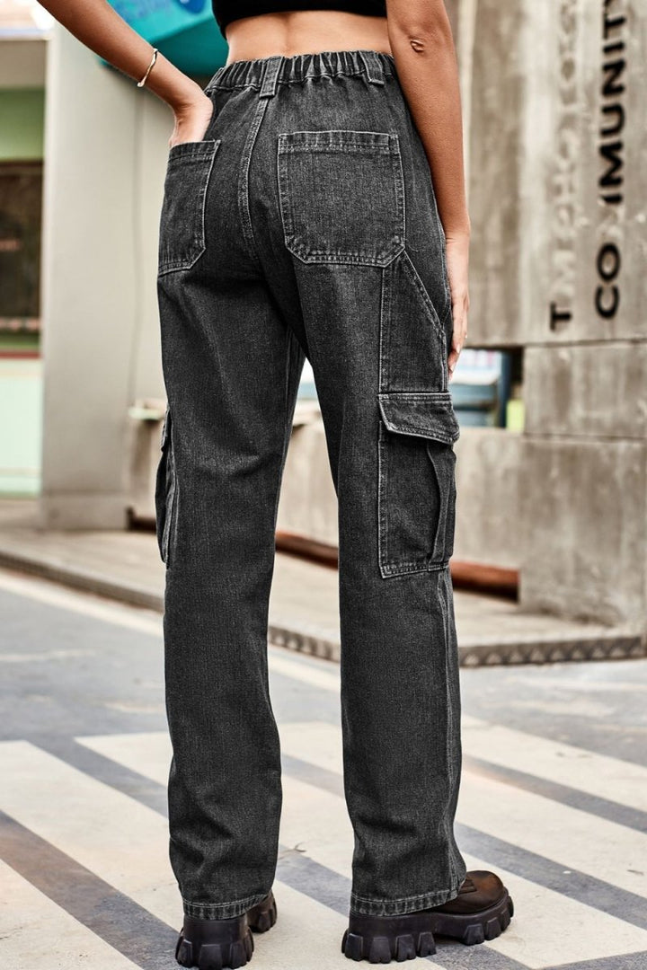 Loose Fit Long Pants with Pockets - Bottoms