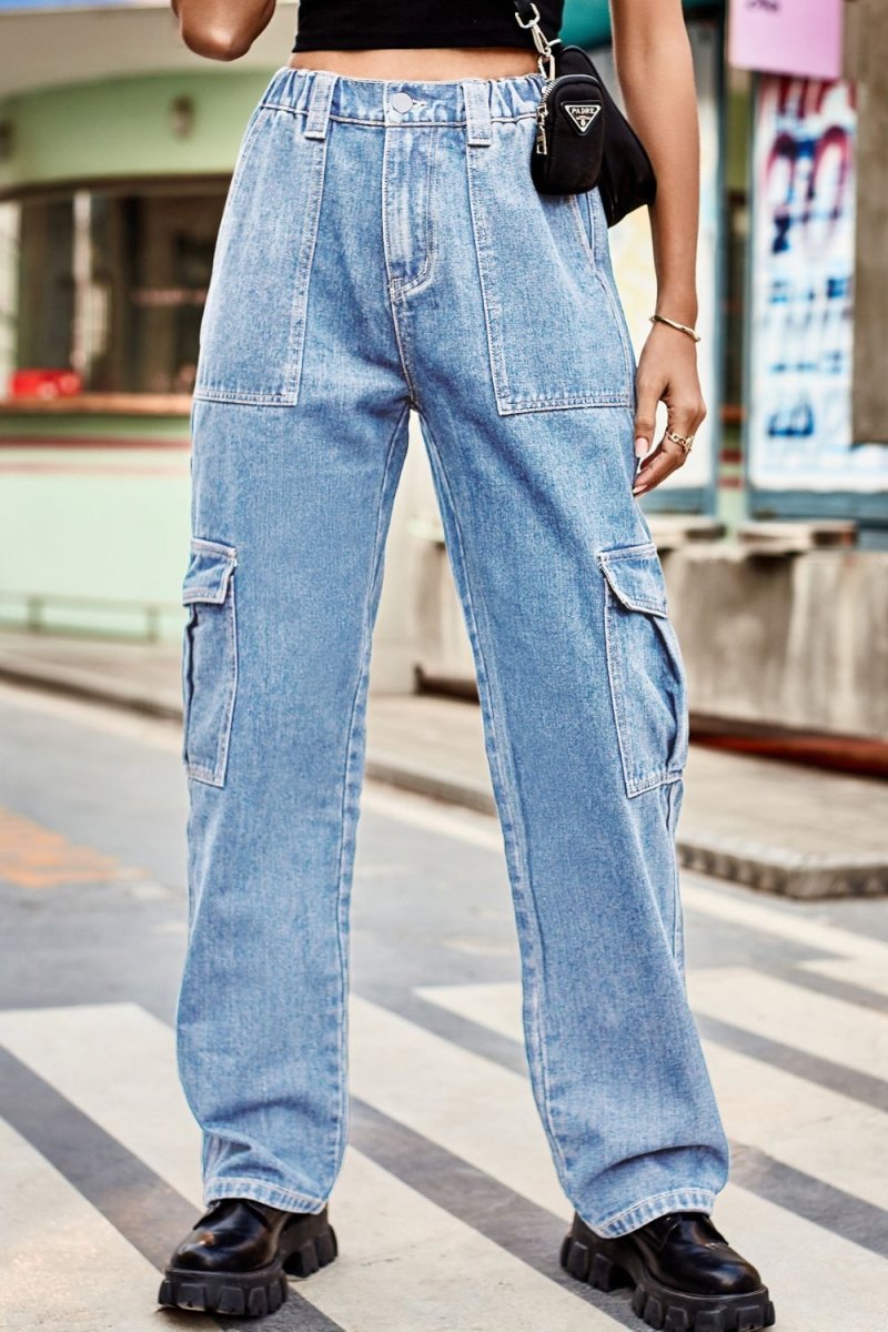 Loose Fit Long Pants with Pockets - Bottoms