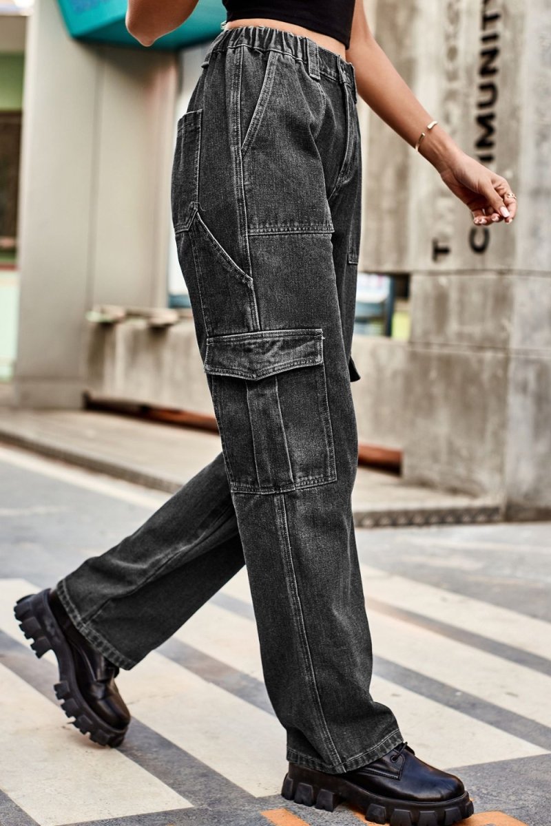Loose Fit Long Pants with Pockets - Bottoms
