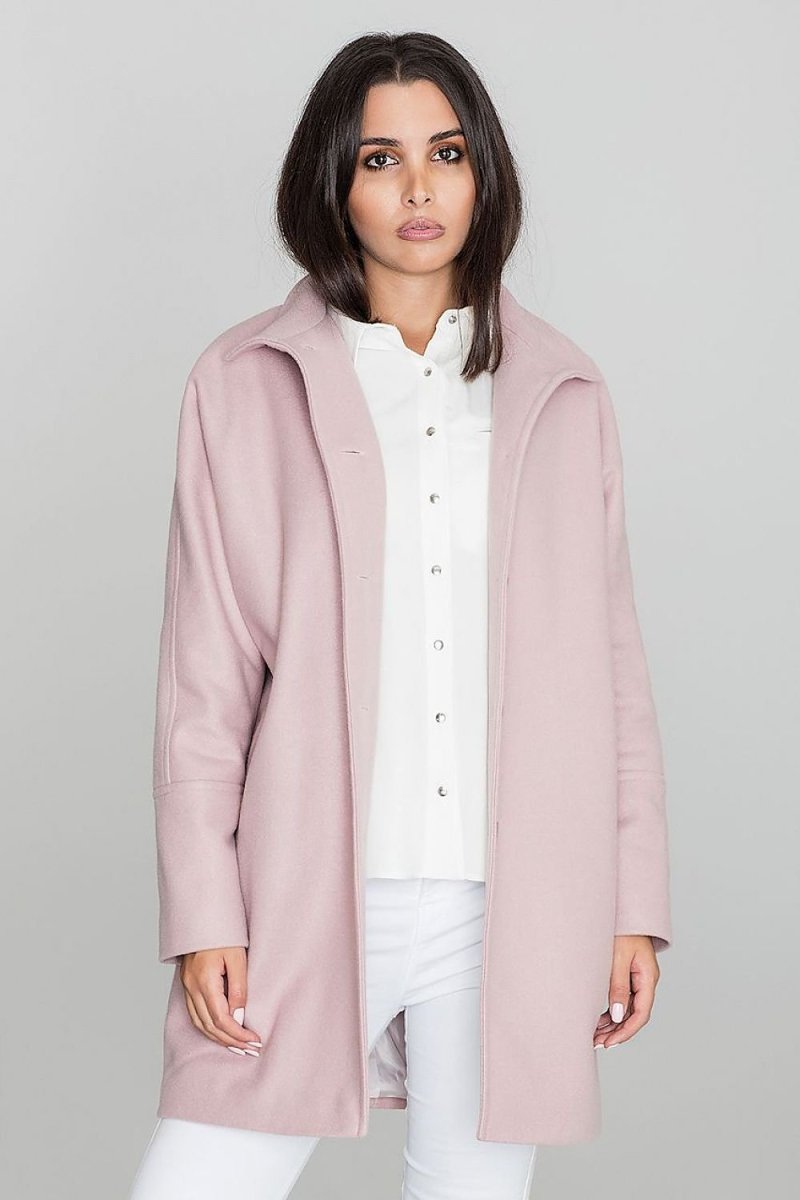 Loose Kimono Coat with Stand - Up Collar & Stylish Button Details – Stand Out in Style - Outerwear