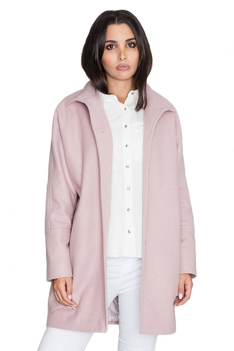 Loose Kimono Coat with Stand - Up Collar & Stylish Button Details – Stand Out in Style - Outerwear