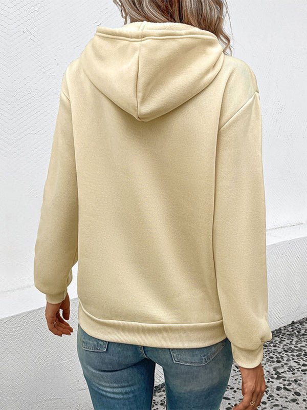 Love Leopard Casual Print Hooded Sweatshirt - Outerwear