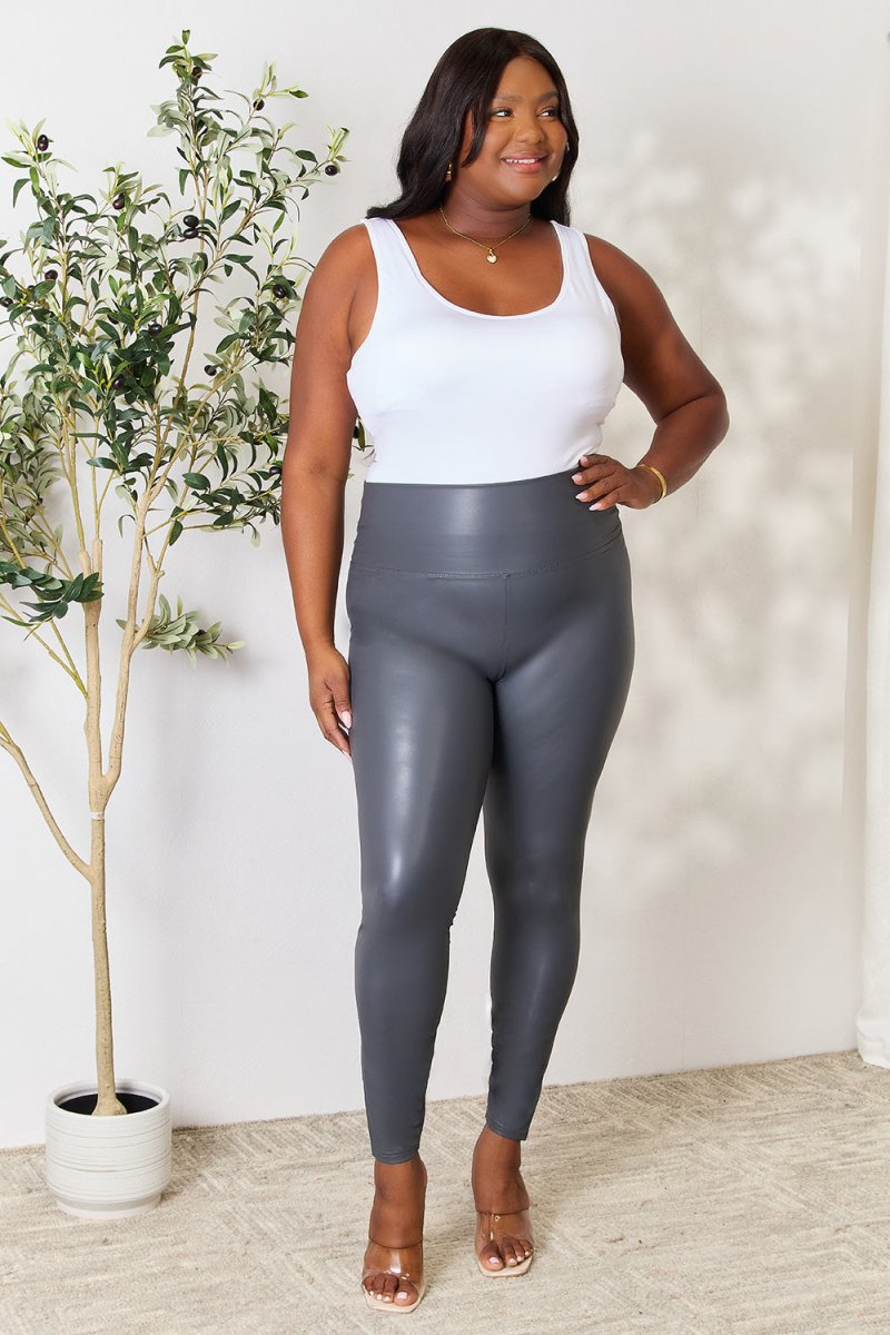 LOVEIT Full Size Wide Waistband High Waist Leggings - Bottoms