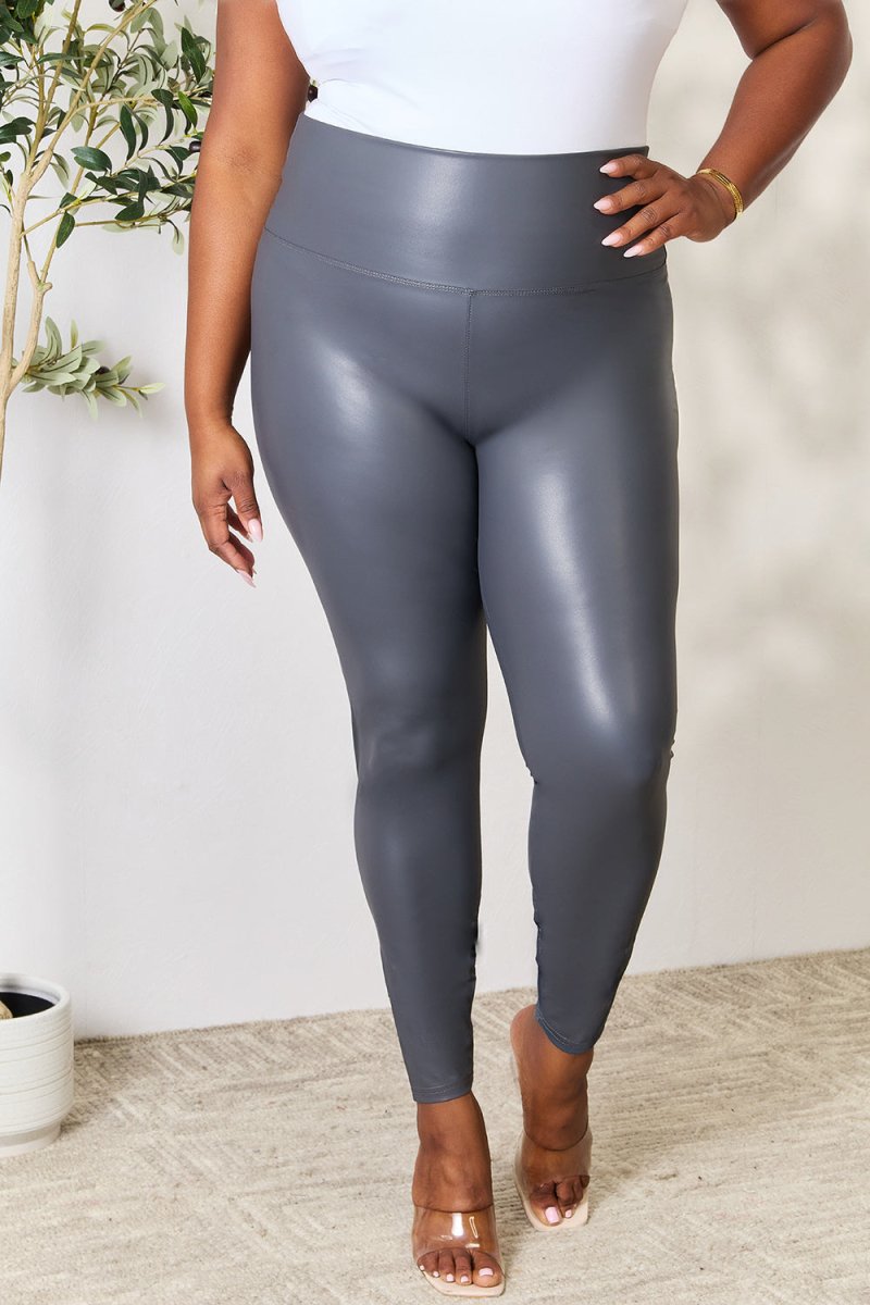 LOVEIT Full Size Wide Waistband High Waist Leggings - Bottoms