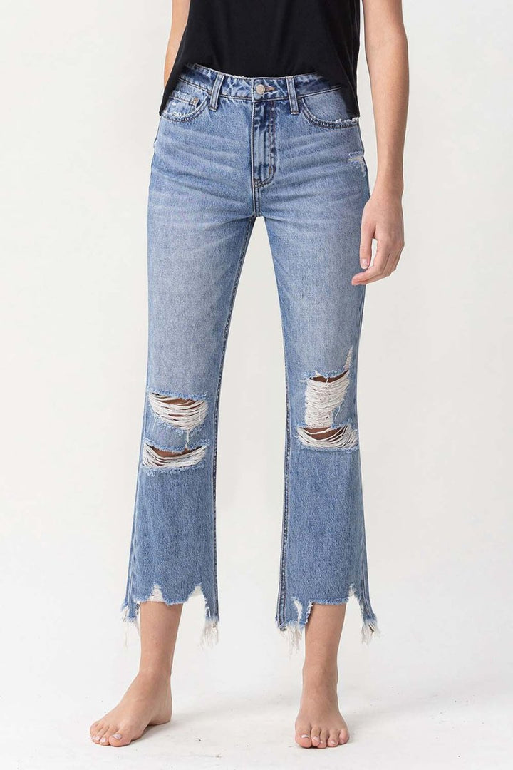 Lovervet High Rise Distressed Straight Jeans - Bottoms Sale