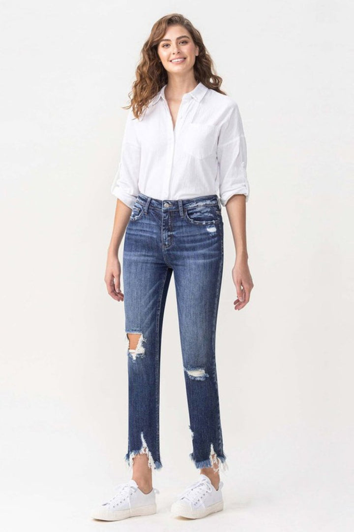 Lovervet Jackie Full Size High Rise Crop Straight Leg Jeans - Bottoms
