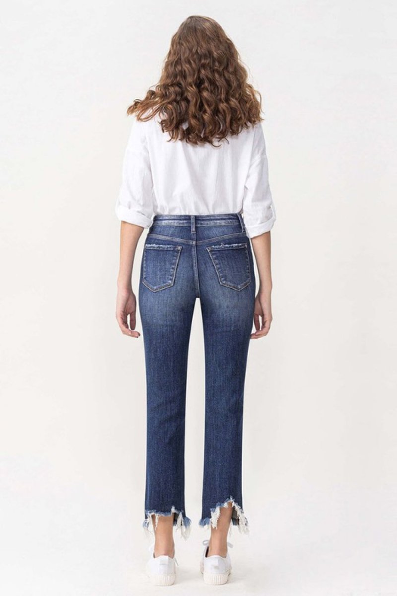 Lovervet Jackie Full Size High Rise Crop Straight Leg Jeans - Bottoms