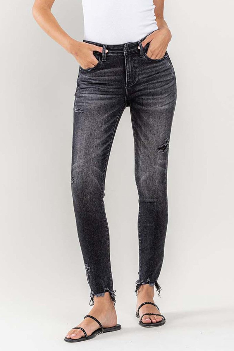 Lovervet Raw Hem Cropped Skinny Jeans - Bottoms