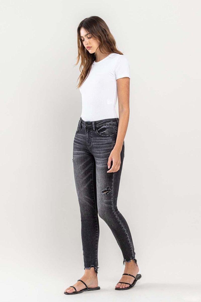 Lovervet Raw Hem Cropped Skinny Jeans - Bottoms