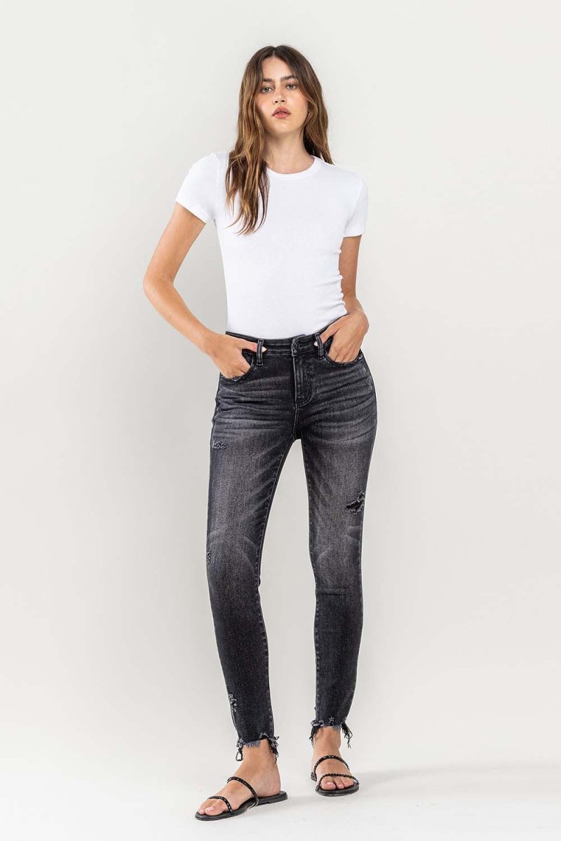 Lovervet Raw Hem Cropped Skinny Jeans - Bottoms