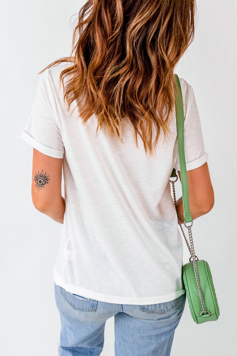 MAMA Round Neck Short Sleeve T-Shirt - Top