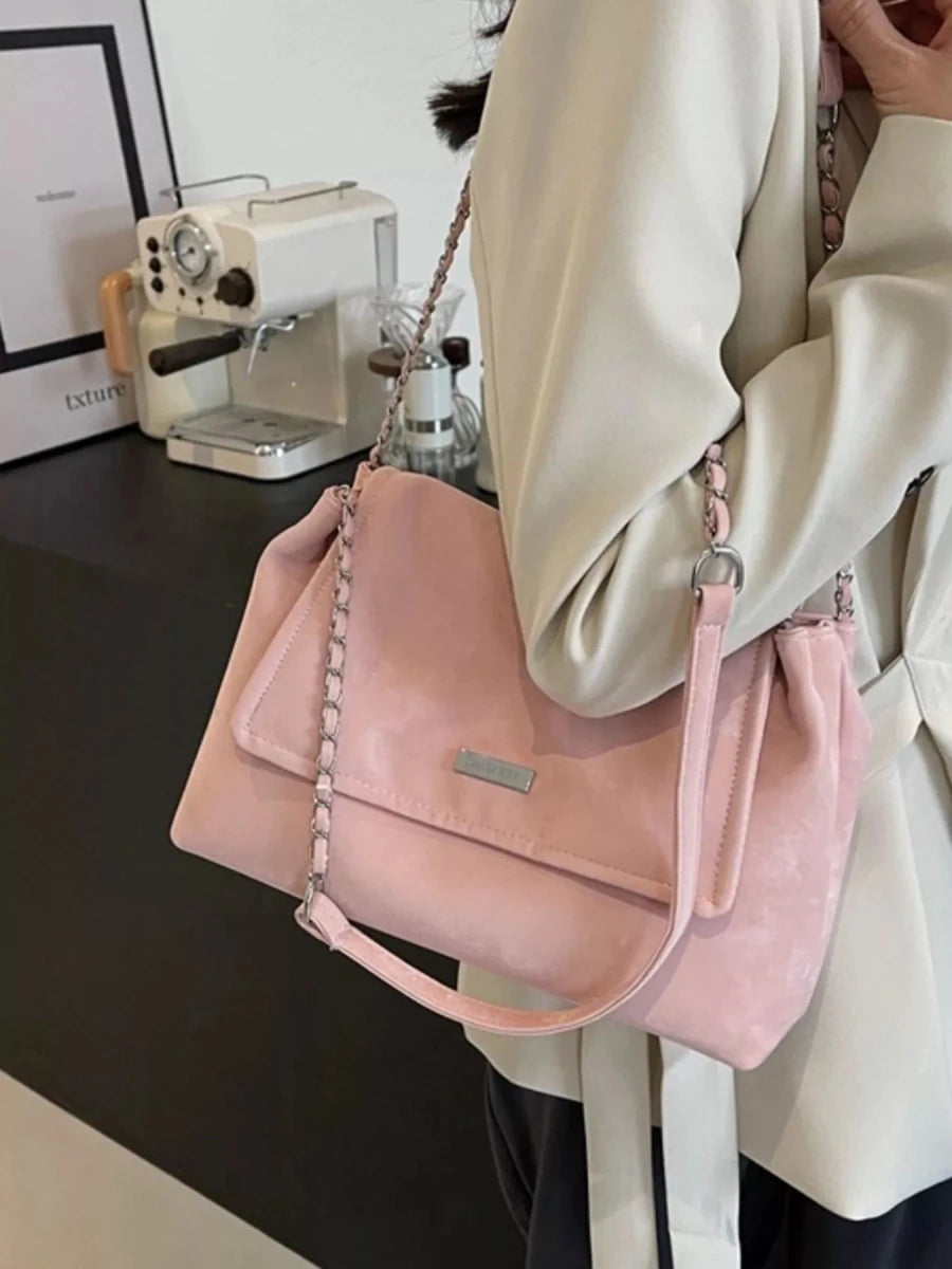 Medium PU Leather Chain Strap Bag - 