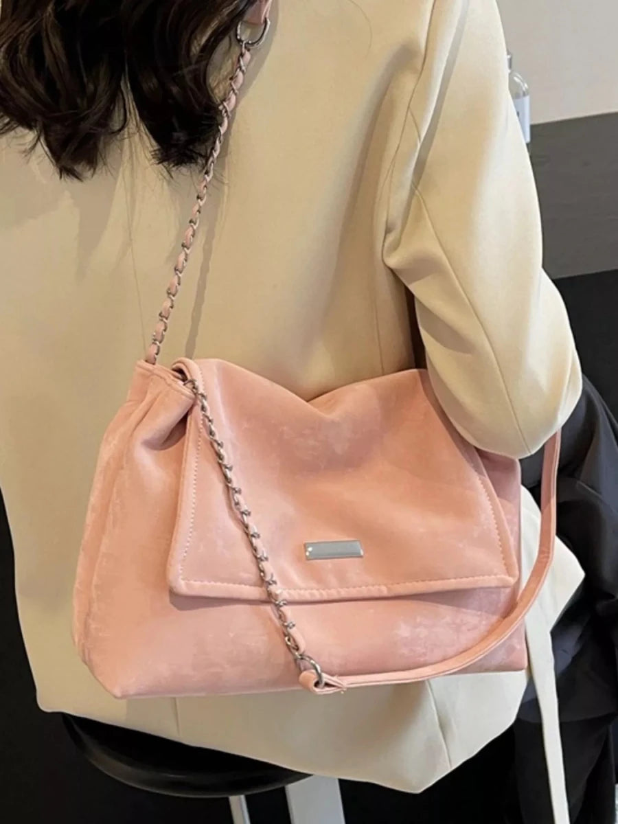 Medium PU Leather Chain Strap Bag - 