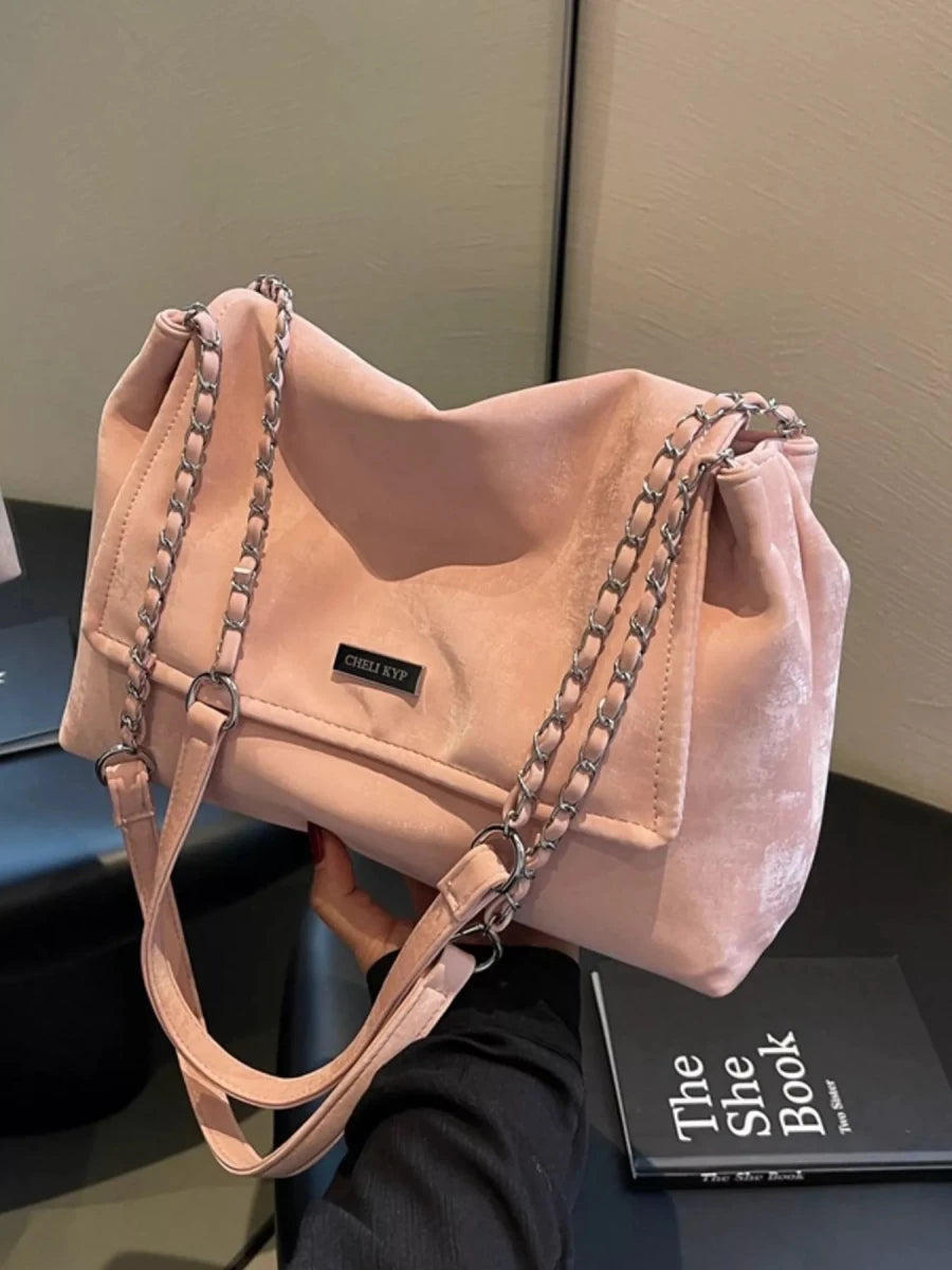 Medium PU Leather Chain Strap Bag - 