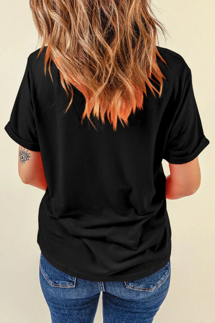 MERRY AND BRIGHT Round Neck Short Sleeve T-Shirt - Top