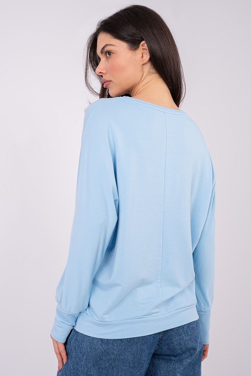 Micro Modal Blouse Round Neck Long Sleeve - 