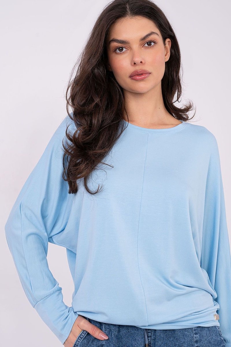 Micro Modal Blouse Round Neck Long Sleeve - 