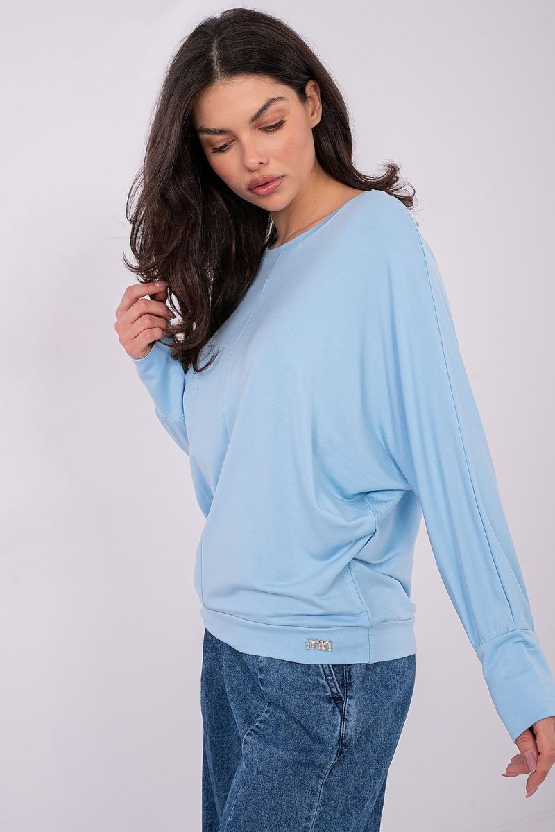 Micro Modal Blouse Round Neck Long Sleeve - 