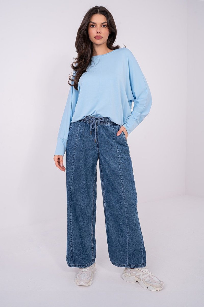 Micro Modal Blouse Round Neck Long Sleeve - 
