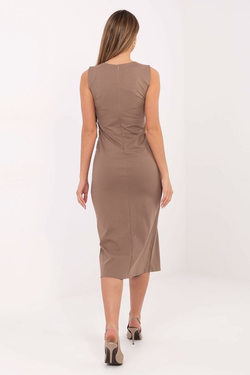 Midi Pencil Dress with Pockets - 