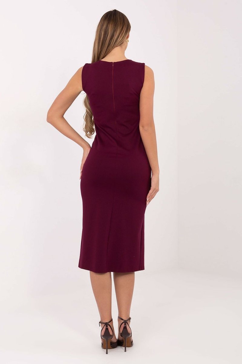 Midi Pencil Dress with Pockets - 