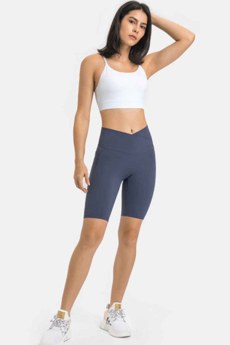 Millennia High Waist Biker Shorts with Pockets - Bottoms