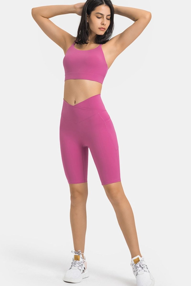 Millennia High Waist Biker Shorts with Pockets - Bottoms