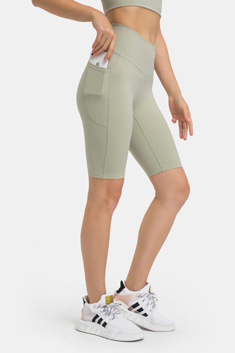 Millennia High Waist Biker Shorts with Pockets - Bottoms