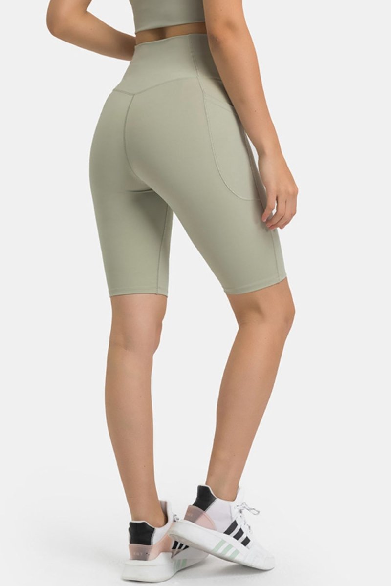 Millennia High Waist Biker Shorts with Pockets - Bottoms
